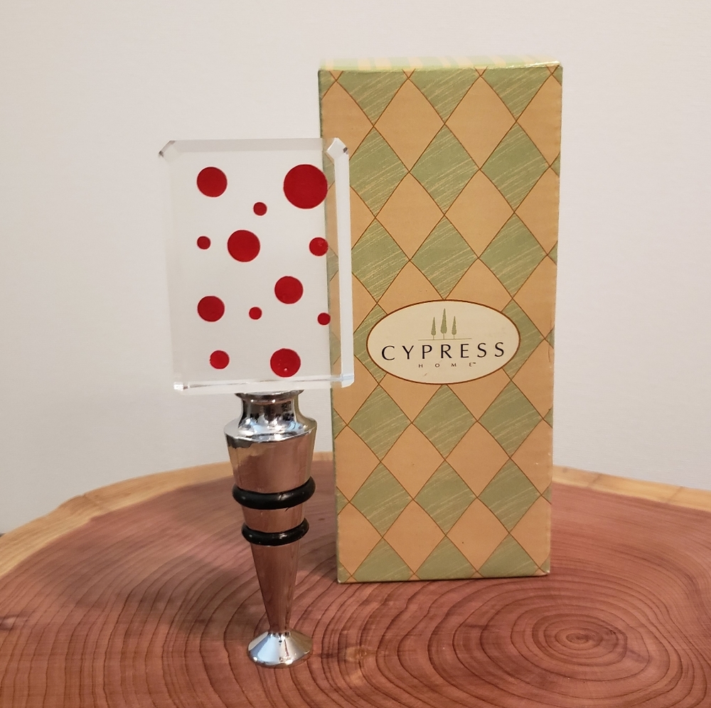 Cypress Home Wine Bottle Stopper Decorative Wine Stopper  NEW